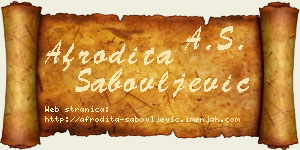 Afrodita Sabovljević vizit kartica